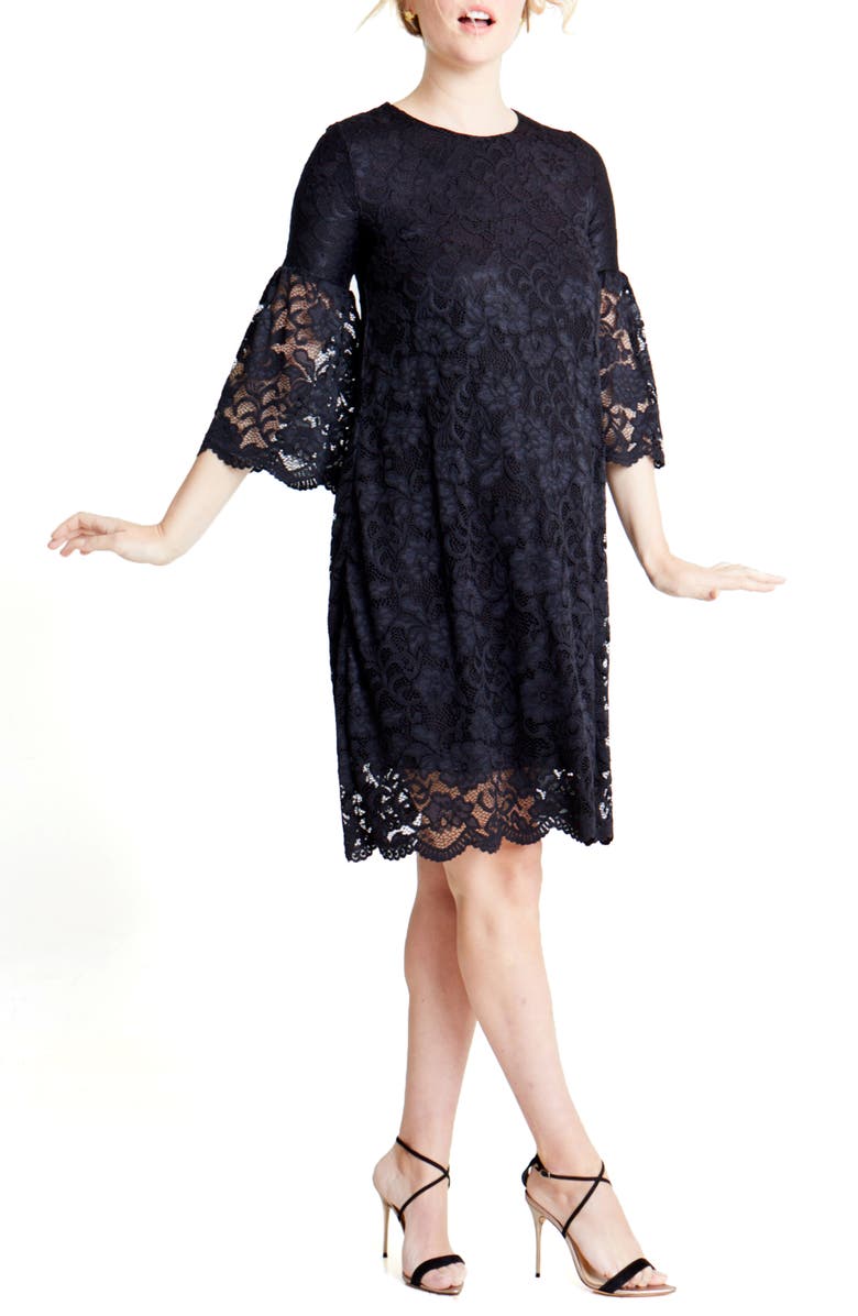 Ingrid & Isabel<sup>®</sup> Lace Bell Sleeve Maternity Dress, Main, color,