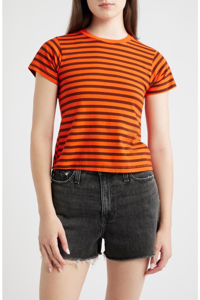 Stripe T-Shirt, Main, color, BURNT RED STRIPE