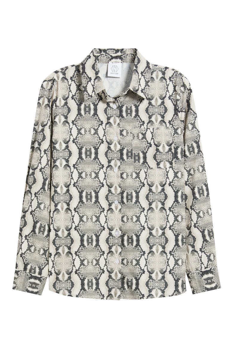 Annika Snakeskin Print Button-Up Shirt, Alternate, color, SNAKE