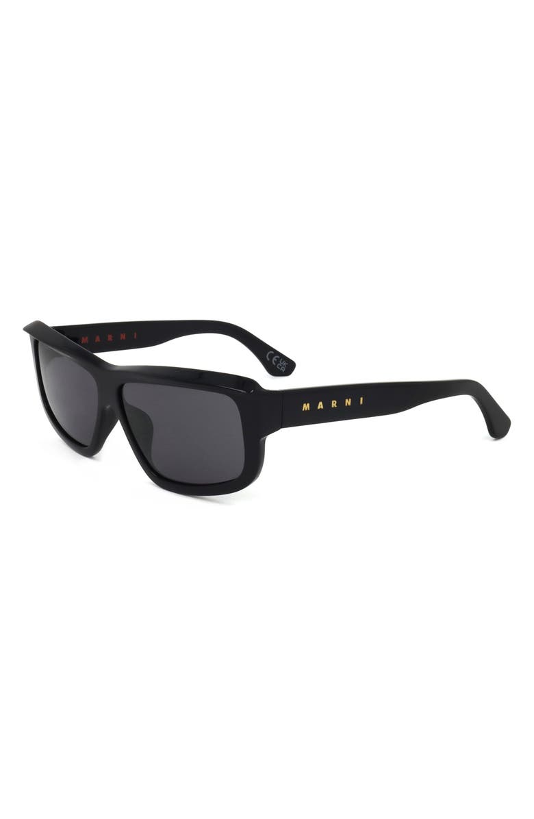 Marni Rectangular Sunglasses, Alternate, color, Black / Grey
