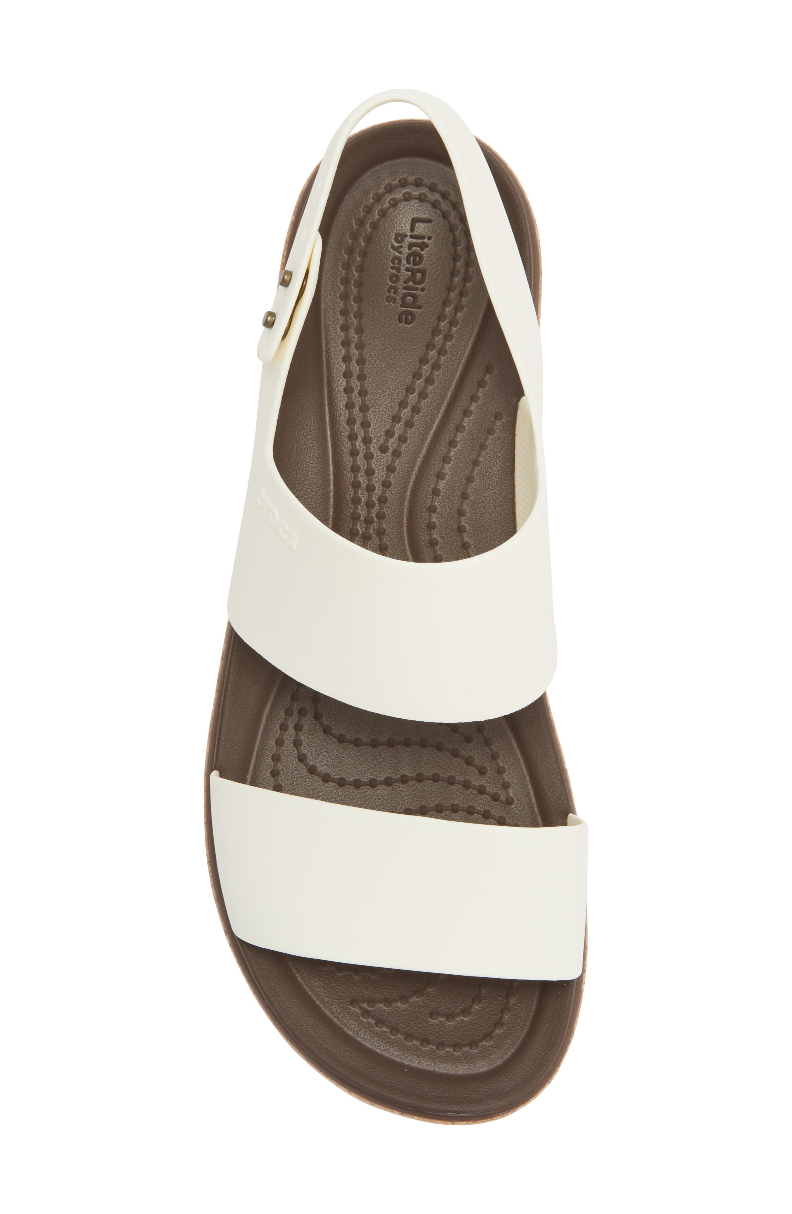 CROCS Brooklyn Cork Low Platform Wedge Sandal, Alternate, color, Chalk