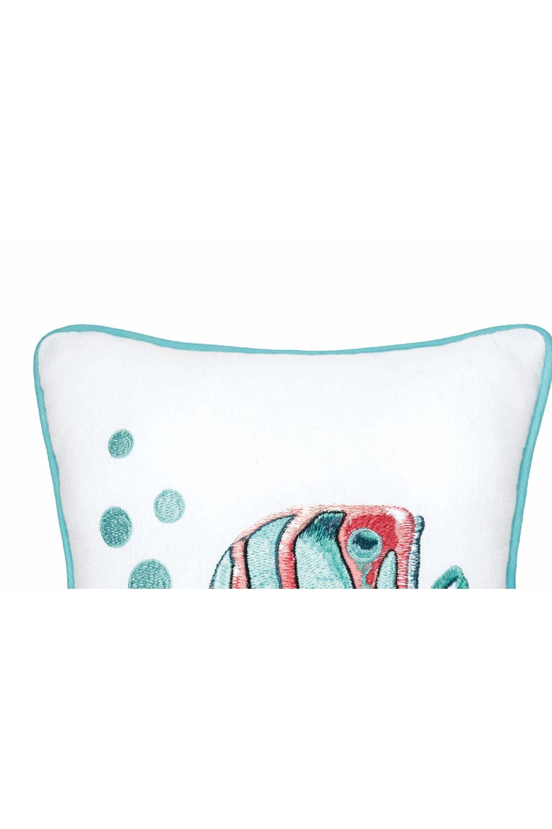 Swimming Fish Small/Petite Accent Pillow, 10" x 10", Alternate, color, Blue