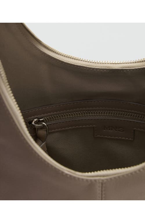 Mango Half Moon Leather Shoulder Bag