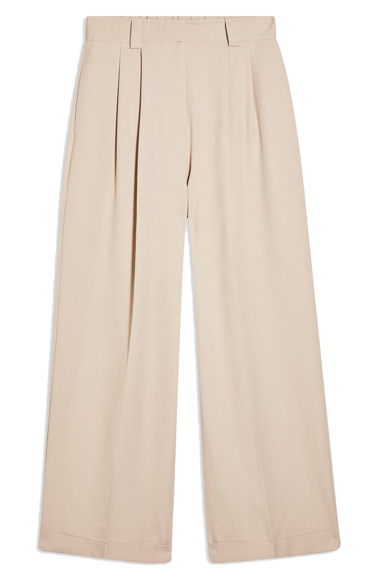 Topshop Cuffed Wide Leg Trousers, Alternate, color,
