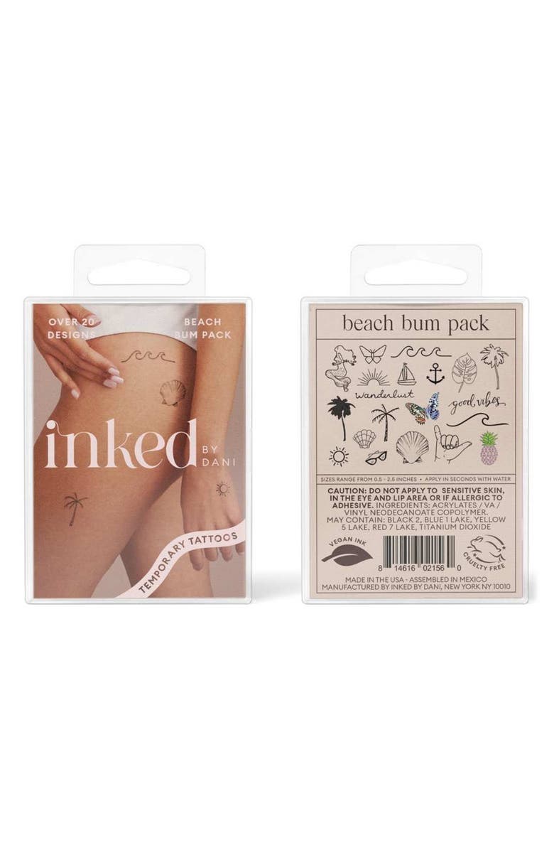INKED by Dani Beach Bum Temporary Tattoos, Main, color, 