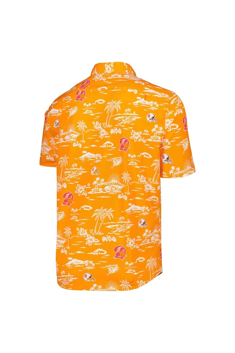 Men's Reyn Spooner Orange Tampa Bay Buccaneers Throwback Kekai Print Button-Up Shirt, Alternate, color, Orange