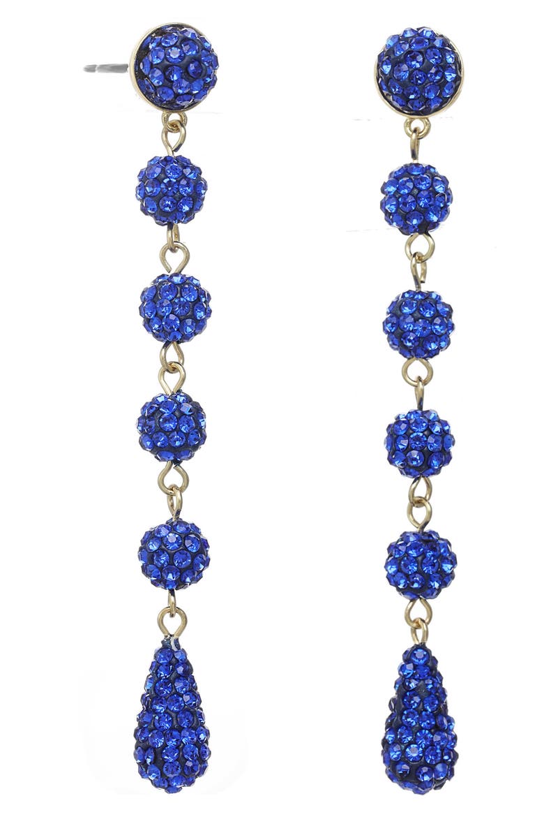 Disco Drop Earrings, Main, color, GOLD-BLUE