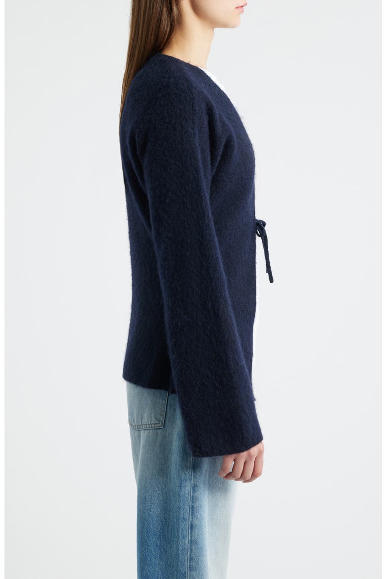 Farfal Tie Front Cardigan, Alternate, color, DK BU