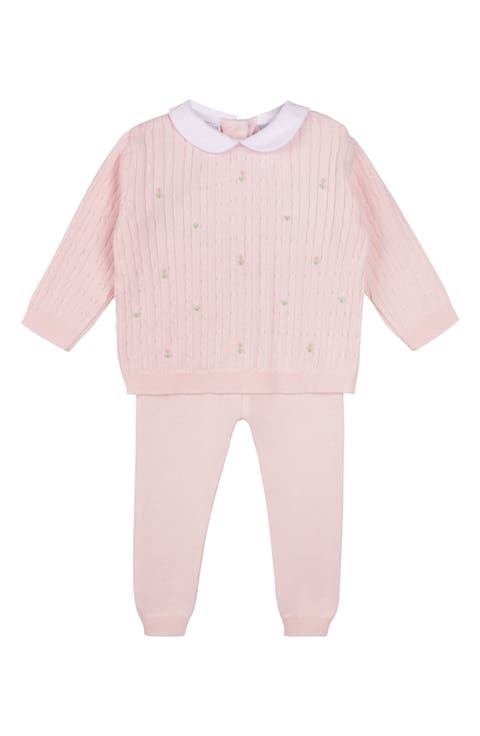 Peter Pan Cable Knit Sweater & Pants Set (Baby)