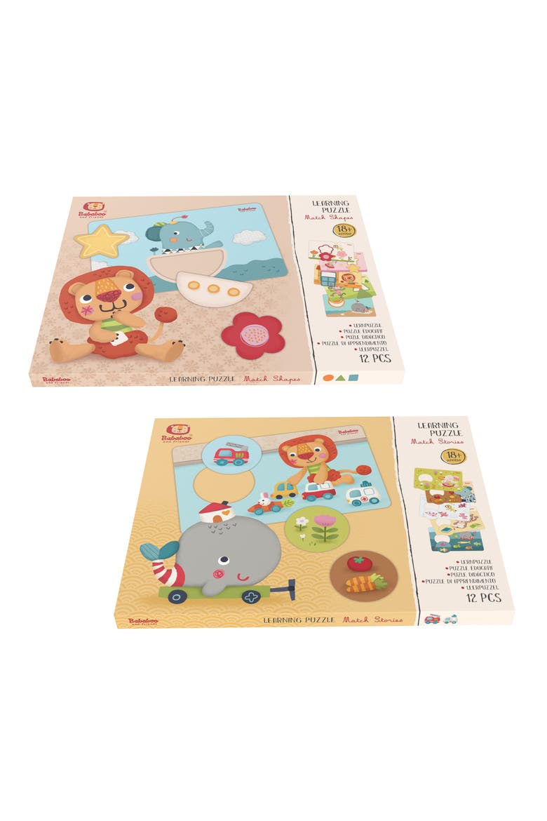 Match Shapes & Stories Learning Puzzle Set, Main, color, Multi