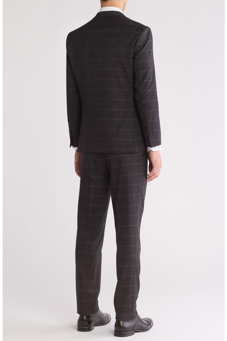 Slim Fit 3-Piece Plaid Suit, Alternate, color, NAVY