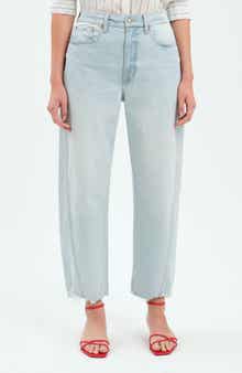 DAZE Westward Fray Hem Ankle Barrel Jeans
