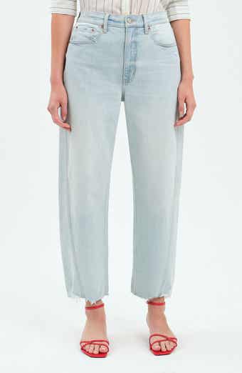 DAZE Westward Fray Hem Ankle Barrel Jeans