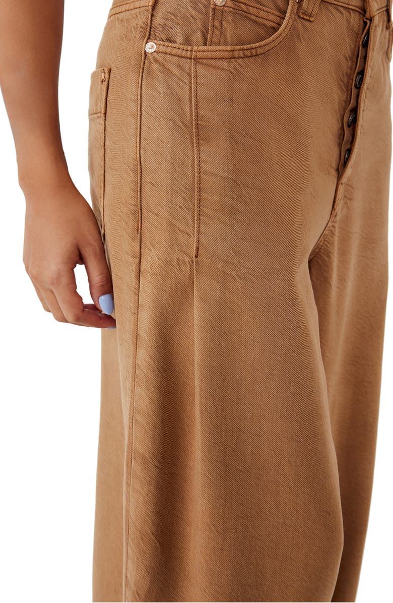 Free People We the Free Old West Slouchy Wide Leg Jeans, Alternate, color, Tumbleweed