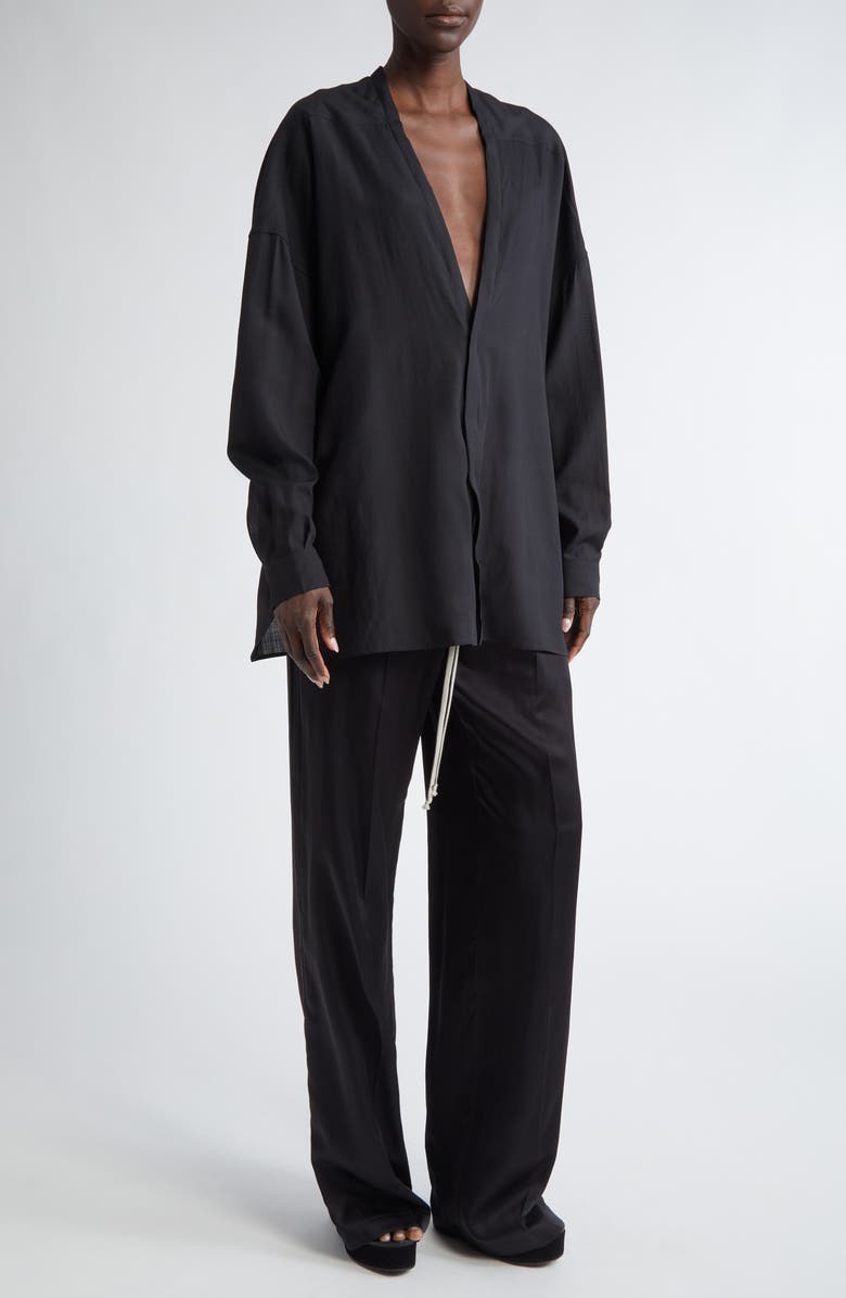 Rick Owens Lido Larry Virgin Wool Shirt, Alternate, color, 