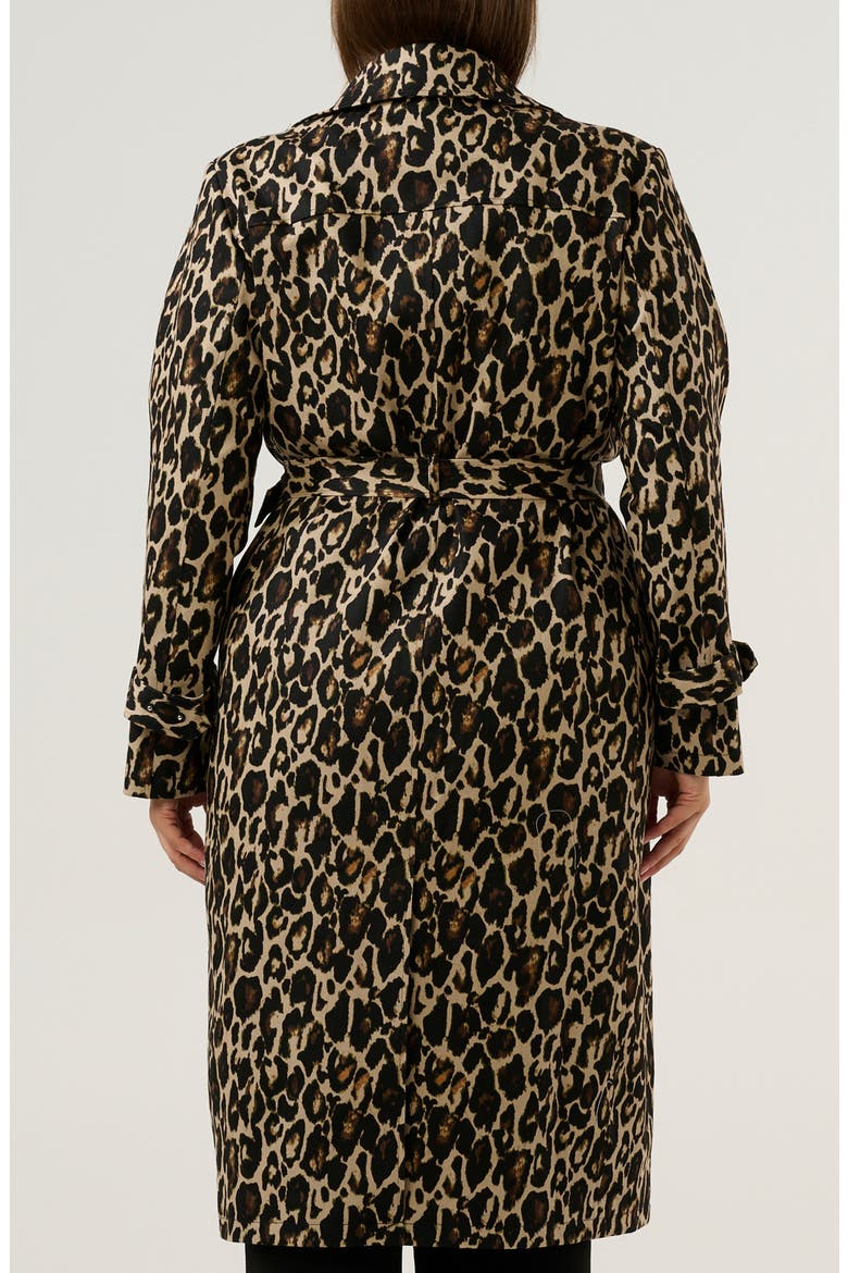 Shari Leopard Trench Coat, Alternate, color, LEOPARD