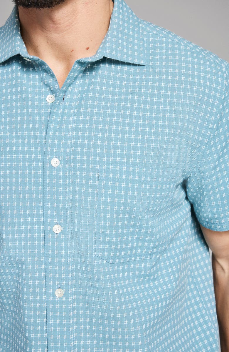 Billy Reid Check Dobby Treme Relaxed Fit Button-Up Shirt, Alternate, color, Steel Blue/ Tinted White