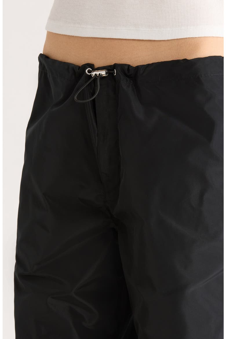 Dash Cinched Taffeta Pants, Alternate, color, BLACK