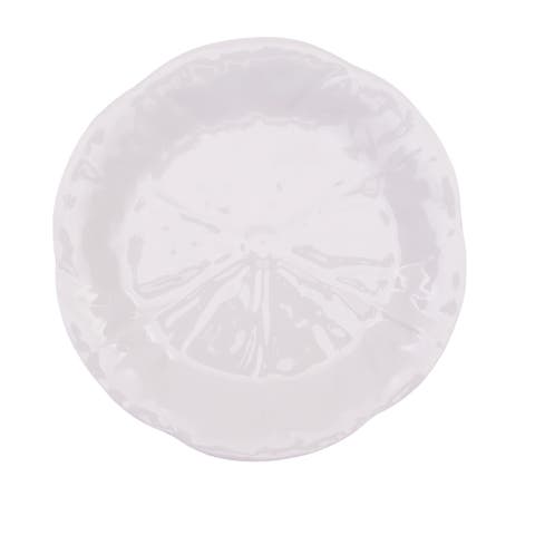 White Cabbage Leaf Set of 4 Salad Serving Plates 8.5"