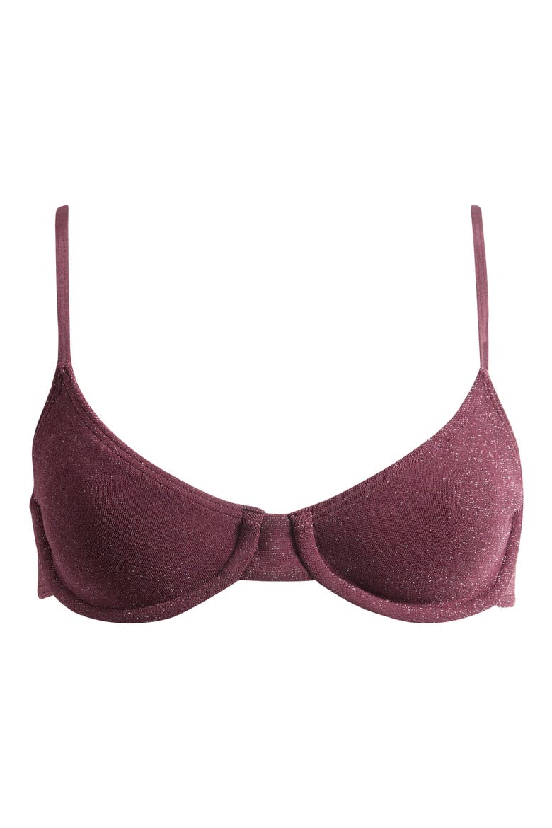 Gracie Underwire Balconette Bikini Top, Main, color, AMARENA LUREX MICRO