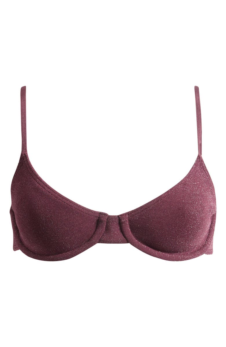 bond-eye Gracie Underwire Balconette Bikini Top, Main, color, Amarena Lurex Micro