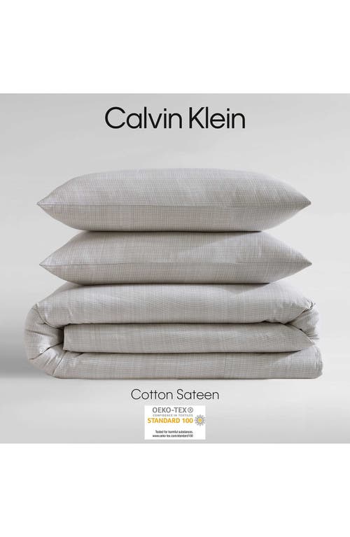 Calvin Klein Textural Rib Duvet Cover & Sham Set In Warm Taupe