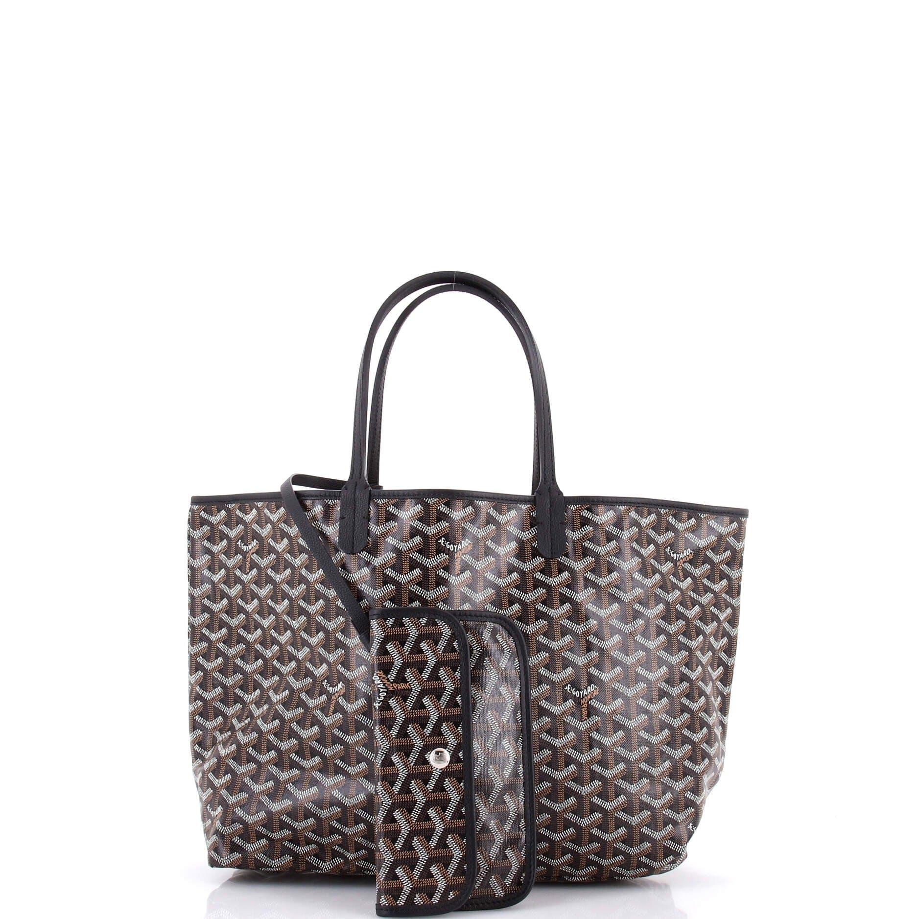 Pre-Owned Goyard Saint Louis Tote Coated Canvas PM, Alternate, color, Black