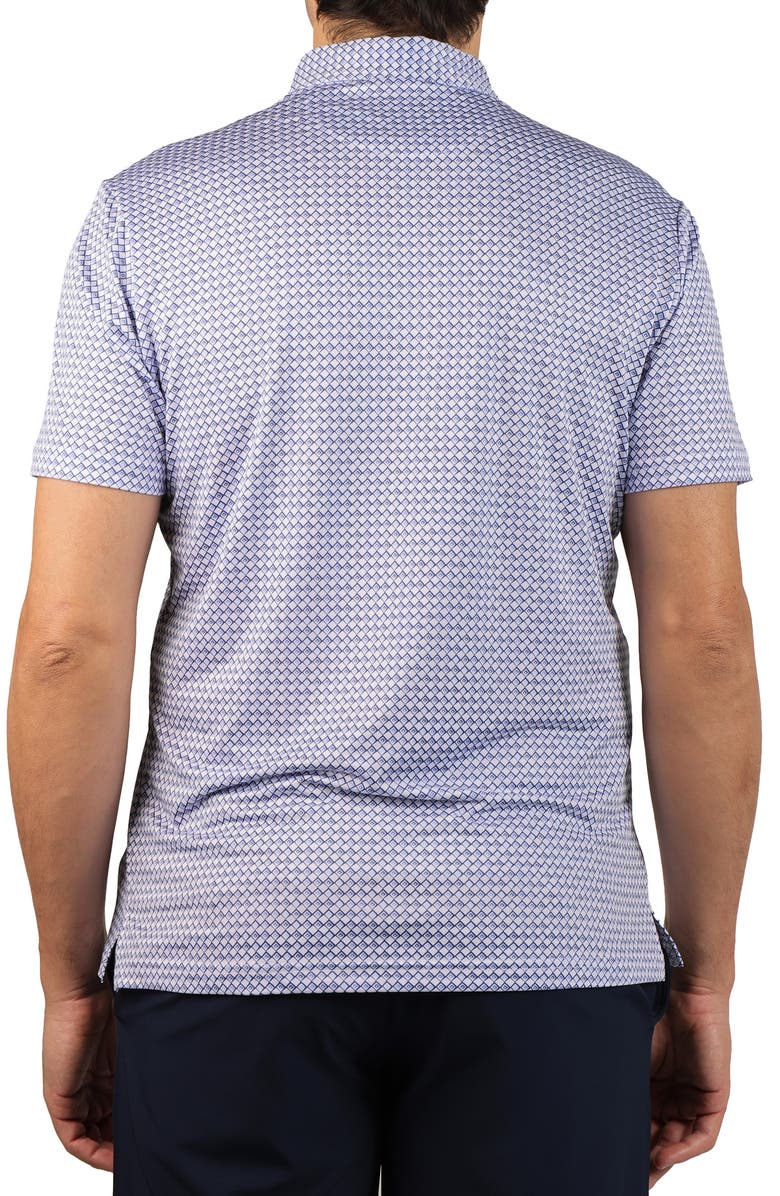 TailorByrd Nested Diamond Print Performance Polo, Alternate, color, Blue