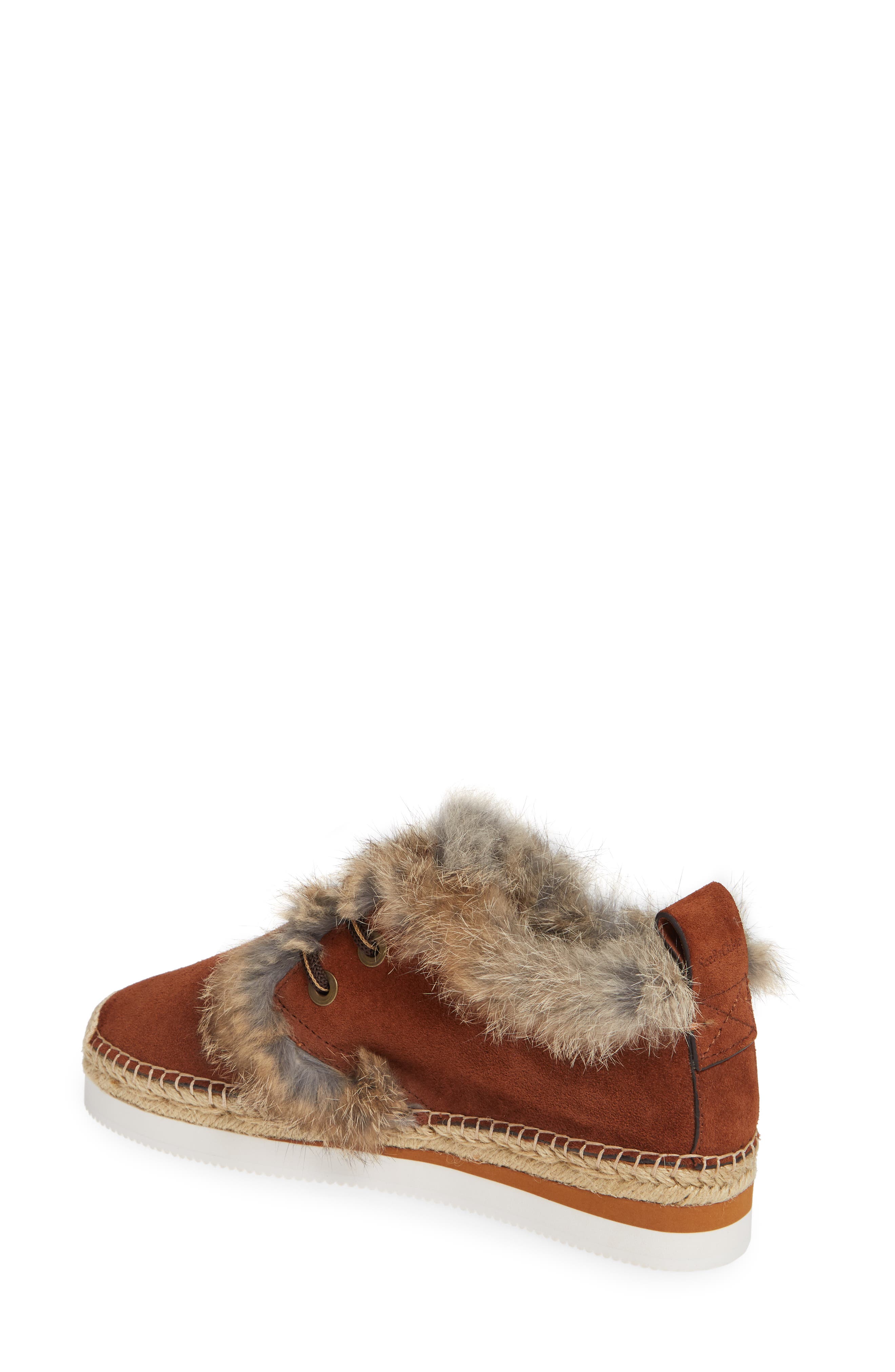 See by Chloé Glyn Genuine Shearling Lace-Up Espadrille, Alternate, color, 