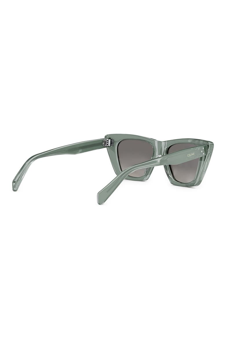 51mm Cat Eye Sunglasses, Alternate, color, SHINY LIGHT GREEN / SMOKE