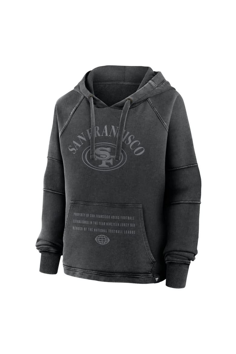 Women's Fanatics Black San Francisco 49ers Oversized Raglan Gridiron Hoodie, Alternate, color, Black