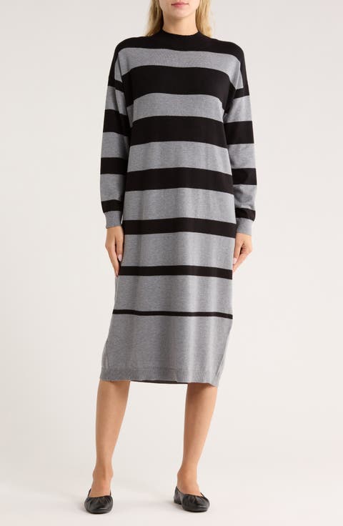 Kips Bay Stripe Long Sleeve Sweater Dress
