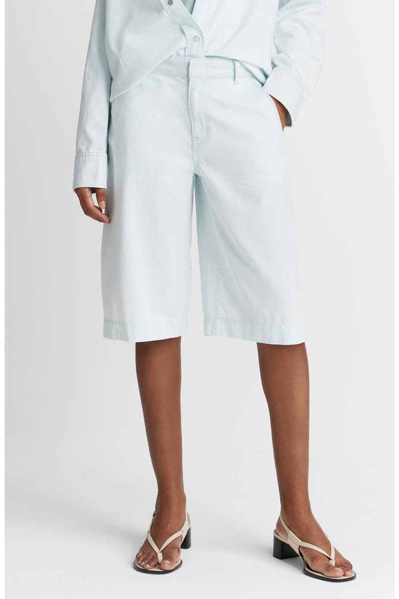 Spring Cotton Twill Long Shorts, Main, color, CELESTINE