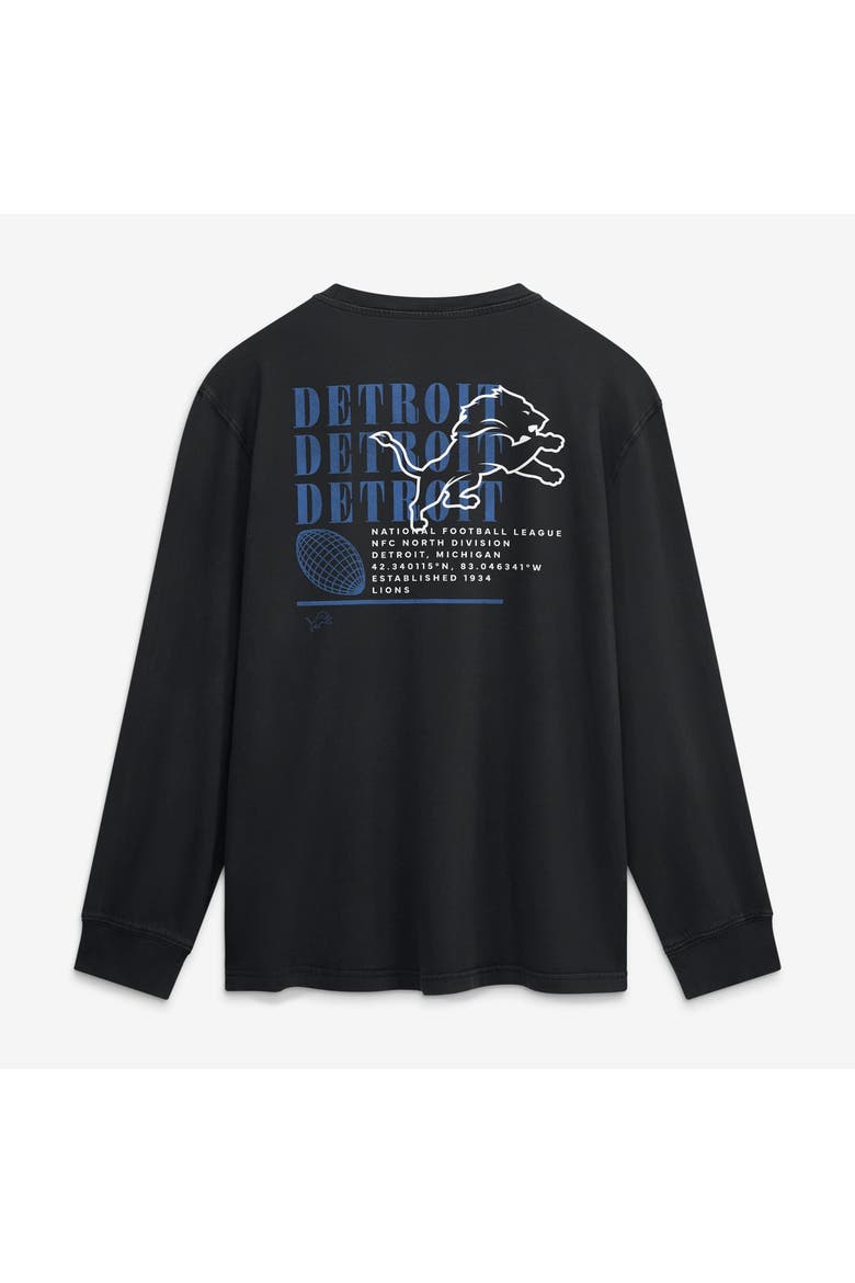 Men's Fanatics Black Detroit Lions Relaxed Fullback Drive Long Sleeve Fashion Top, Alternate, color, Black