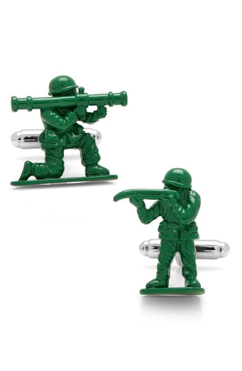 Green Army Men Cuff Links