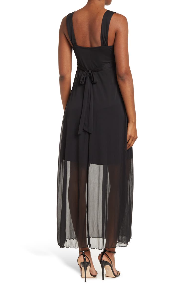 Wide Strap Chiffon Maxi Dress, Alternate, color, BLACK