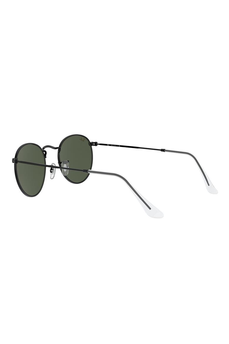 47mm Round Sunglasses, Alternate, color, SHINY BLACK