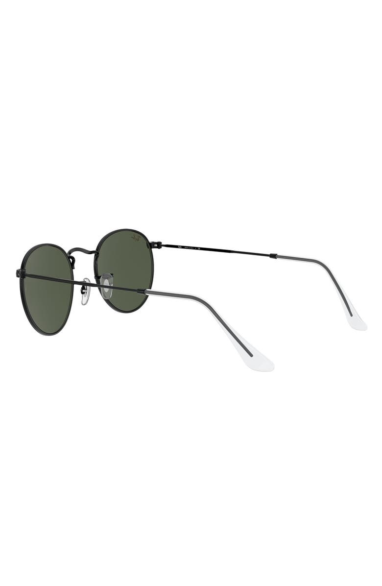 Ray-Ban 47mm Round Sunglasses, Alternate, color, Shiny Black/ Green