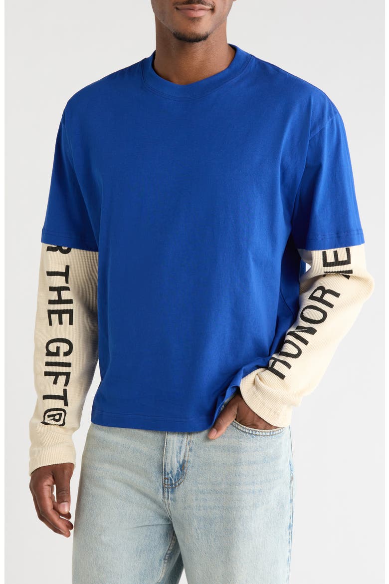 Honor Double Sleeve Cotton T-Shirt, Main, color, ROYAL BLUE
