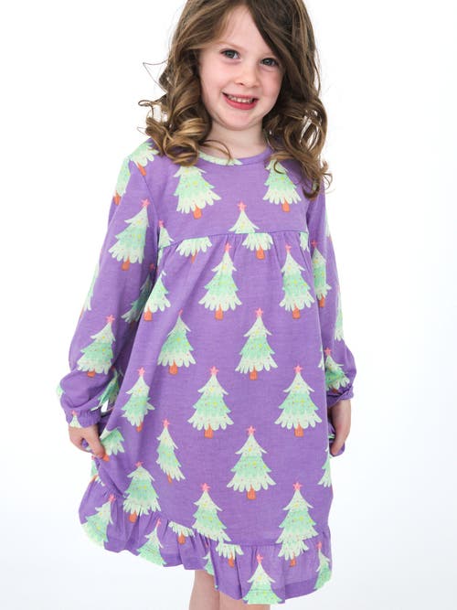 Rufflebutts Girls Holiday Pajama Night Gown In Purple