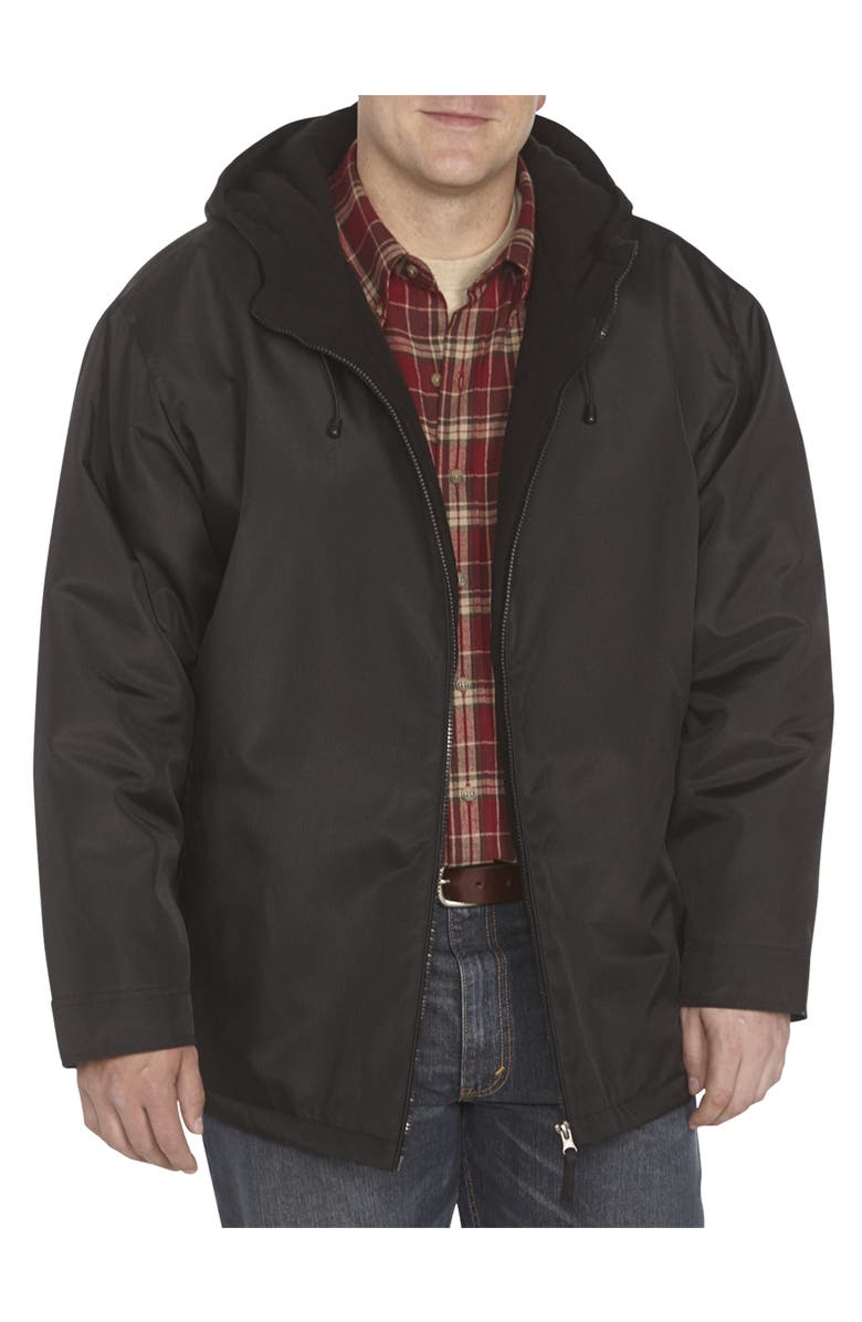 Harbor Bay by DXL Big & Tall Quilt-Lined Hooded Jacket, Main, color, Black