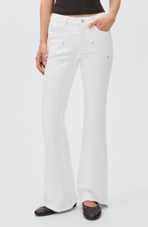 Low Rise Stud Flare Jeans