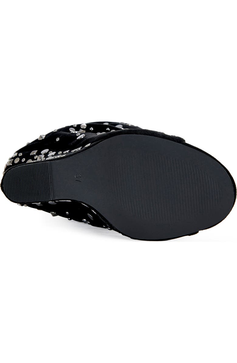 AZALEA WANG Naomani Studded Wedge Bootie, Alternate, color, Denim