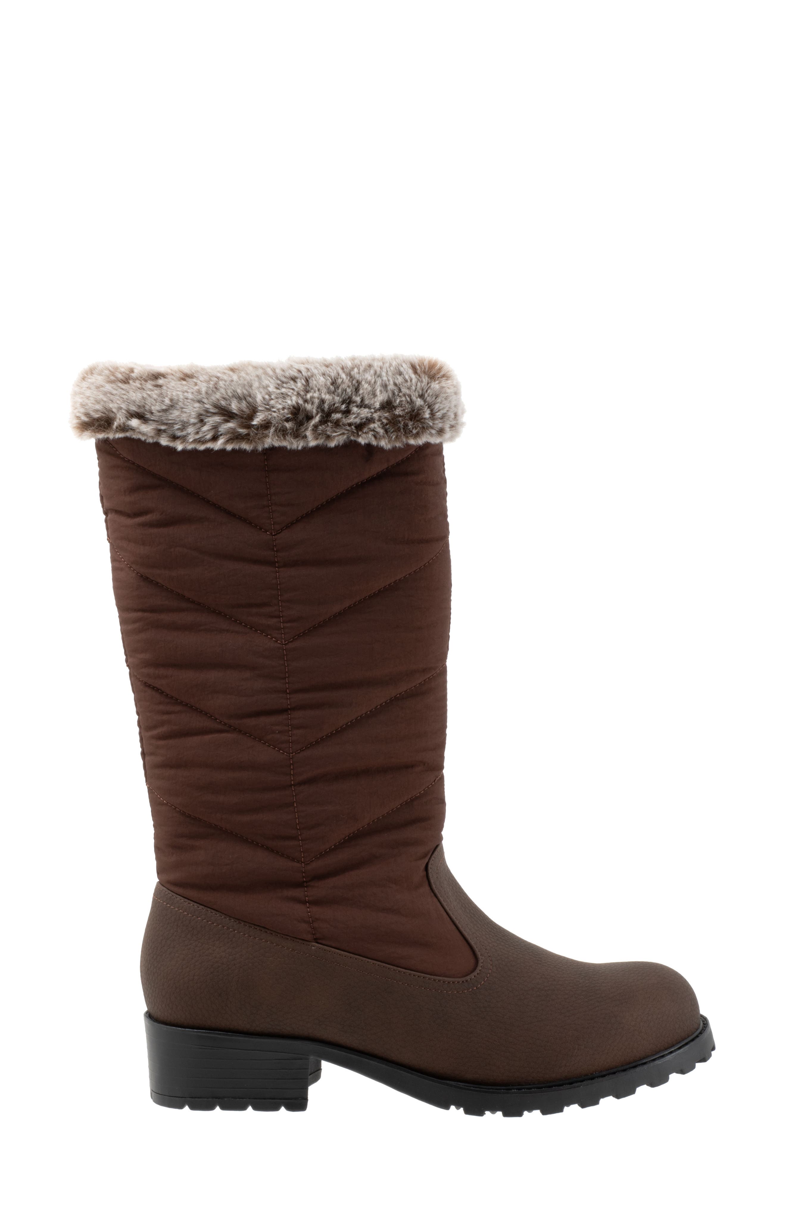 Benji 3.0 Faux Fur Water Resistant Boot, Alternate, color, DARK BROWN