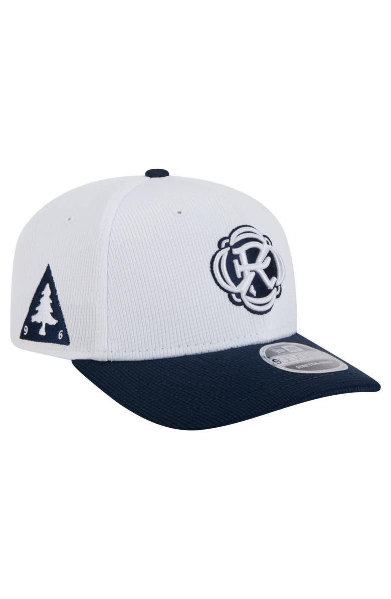 New Era Men's New Era White/Navy New England Revolution 2025 Jersey Hook 9SEVENTY Stretch-Snap Hat, Main, color, White