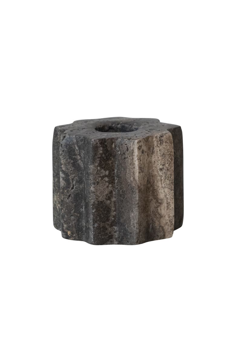 Storied Home Carved Taper Holder, Main, color, Brown