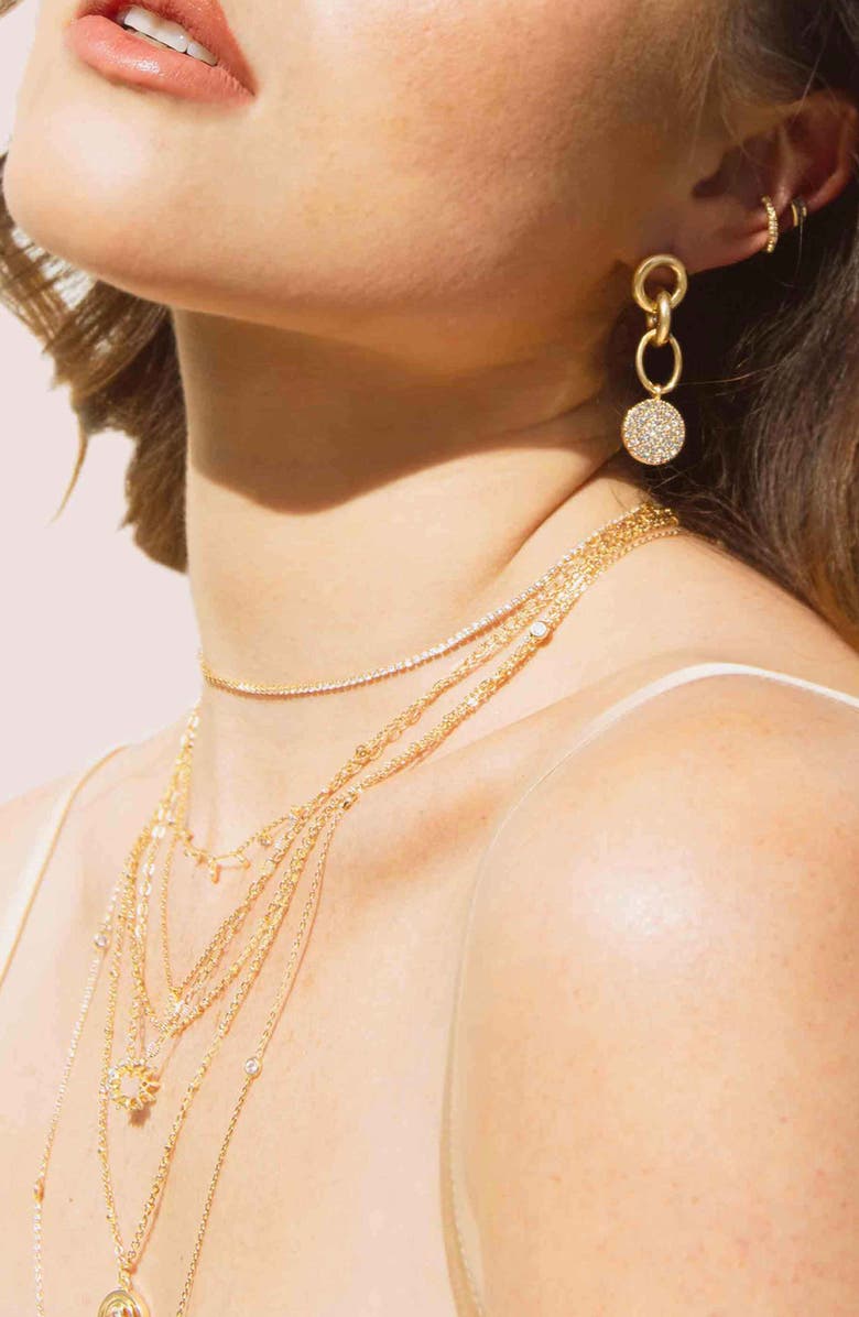 Ettika Box Chain Choker Necklace, Alternate, color, Gold