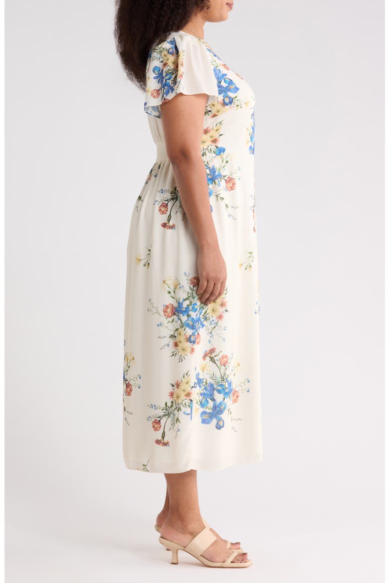 Jacinta Floral Midi Dress, Alternate, color, CREAM-MULTI