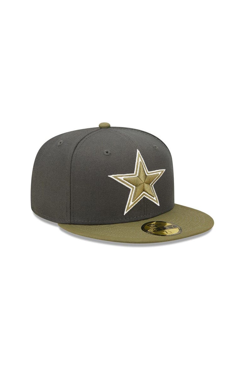 Men's New Era Graphite/Olive Dallas Cowboys Two-Tone Color Pack 59FIFTY Fitted Hat, Alternate, color, Graphite