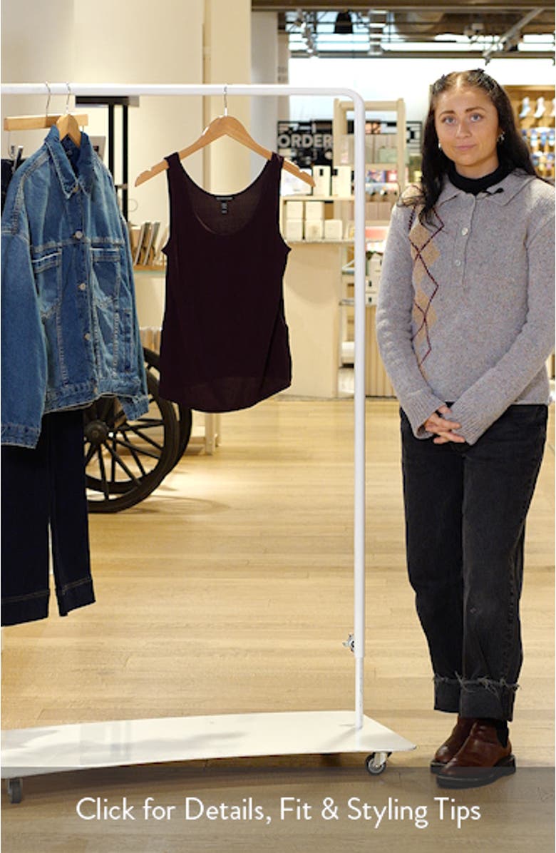 Slim Fit Scoop Neck Silk Tank, sales video thumbnail